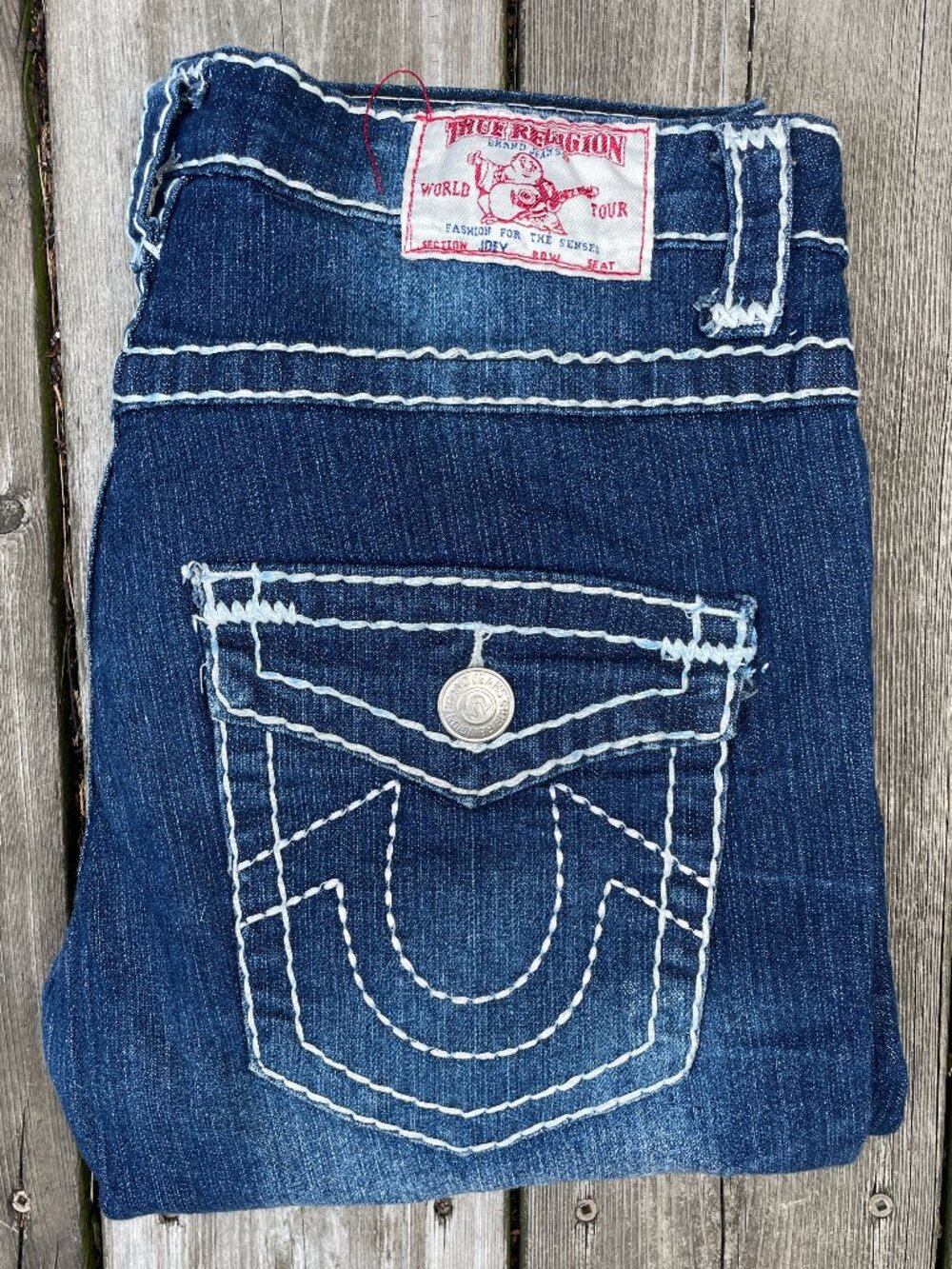 Vintage True Religion Jeans Size 30 JOEY Blue Contrast Stitch